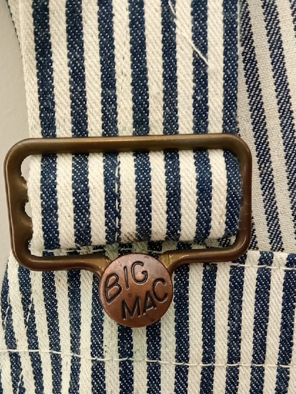 Vintage Big Mac Penneys Blue/Cream Overalls W 19" L 59" - Picture 6 of 16